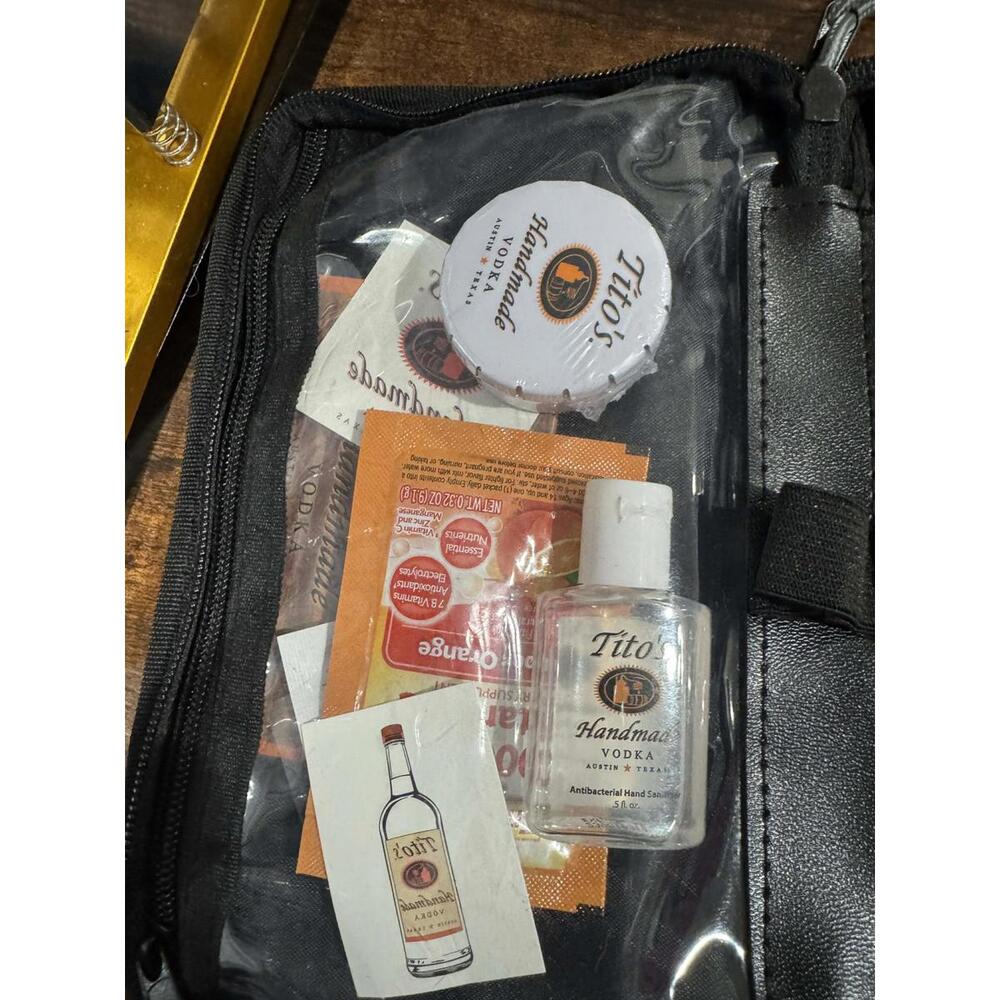 Tito's Handmade Vodka Promotional Hangover Kit with Pouch and Accessories